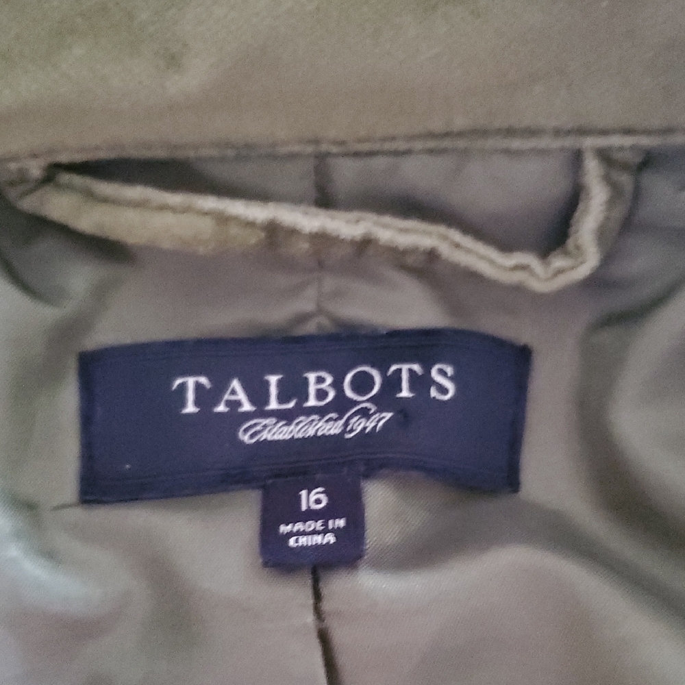 Talbots Olive Utility Button-Front Jacket - image 5